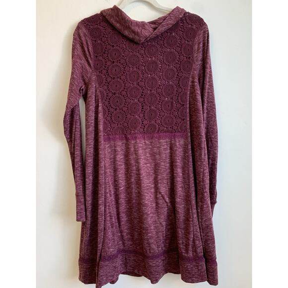 Anthropologie Saturday Sunday Tunic Dress Cowl Neck Long Sleeve Crochet Size L - Picture 16 of 16